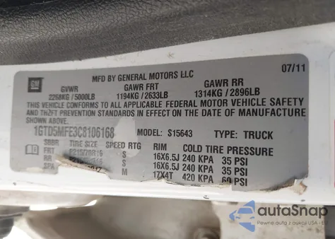 2012 GMC Canyon Sle1 from USA, damaged, VIN 1GTD5MFE3C8106168